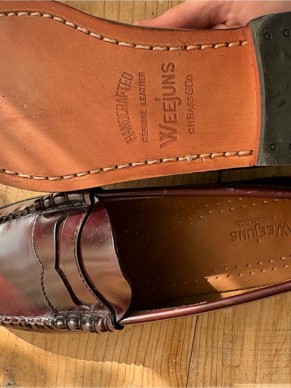Men's Leather Penny Loafer in Burgundy - Picture 10 of 11